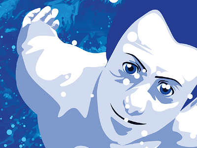 Under water #2 art blue bubbles google illustration people vector wall water