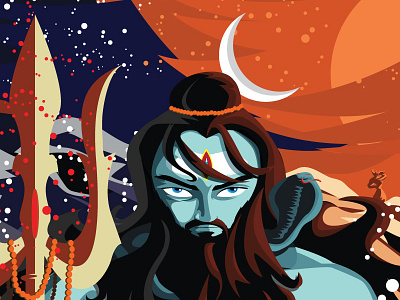Lord Shiva god hindu illustration india mythology religion shiva vector