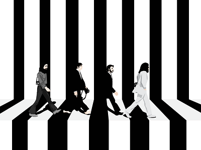 Abbey Road artwork beatles black illustration music vector