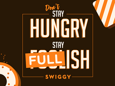 Core Beliefs at Swiggy branding design illustration merchandise pun sticker typography values vector