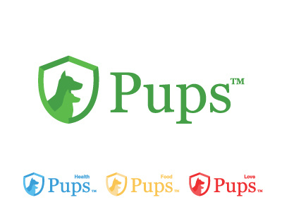 Thirty Logos - #15 Pups brand branding challenge design graphic design green logo logo a day logo design pups thirtylogos