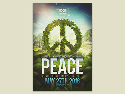 Peace - Concert Event Poster 2016 concert poster design eternal events event gamma designs graphic design peace plur poster