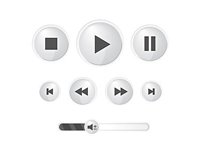 Music Buttons White Ground