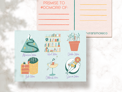 Kin & More Postcard greeting card illustration illustration art illustration design illustrations illustrator postcard stationery stationery design