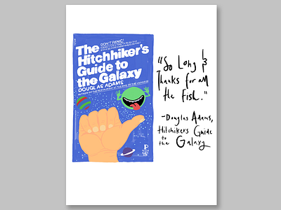 The Hitchhiker's Guide to the Galaxy Illustration book book art book cover book cover design book cover mockup book design illustration illustration art illustrations lettering