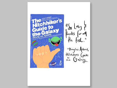 The Hitchhiker's Guide to the Galaxy Illustration