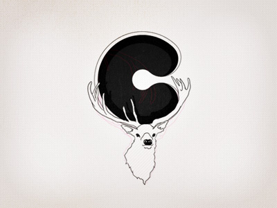 C Deer animal deer drawing logo simplistic wallpaper