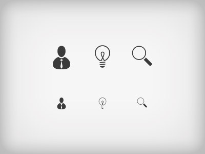 Pictograms client light bulb search