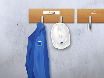 KPI illustration helmet hook overall wall