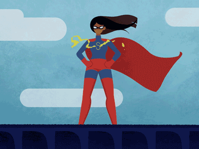 SyFy 25, Sana Amanat - Ms. Marvel animation 2d cel animation design hand drawn marvel superhero