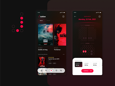 Jubliee Movies Ticket Booking Application design typography ui ux