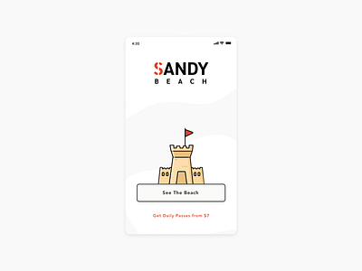 First Launch Screen Sandy Beach background beach first time user illustration launch type warm