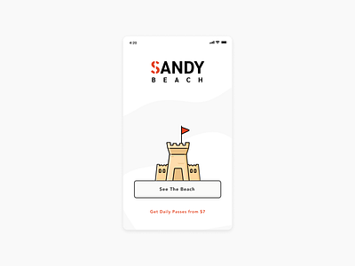 First Launch Screen Sandy Beach