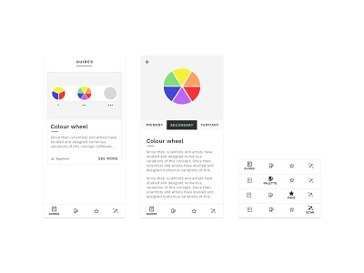 Color Guide App android app design design grid design grid layout illustration typography ui ux vector
