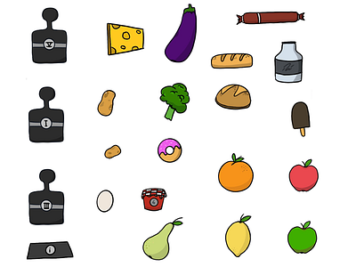 Game assets, food section assets design draws blessings fruits game hame hi hi illustrations independent games ux veggies