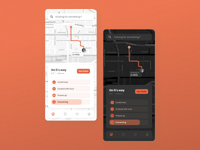 Food Delivery Map - Light & Dark