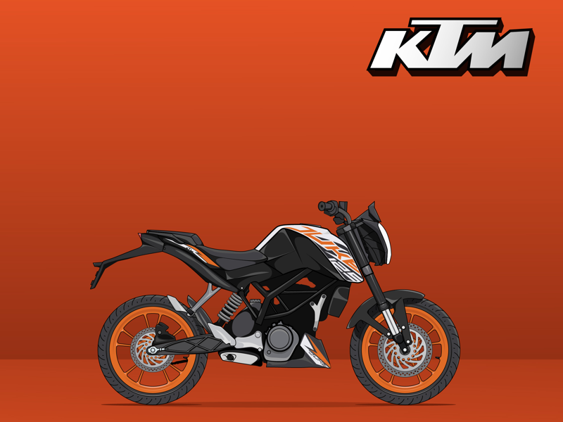 How To Draw KTM bike Step by Step - [13 Easy Phase]