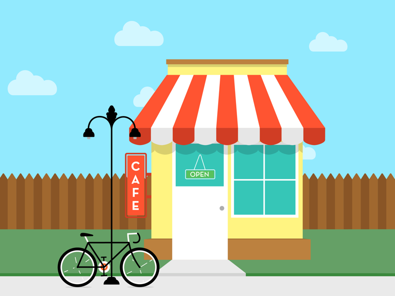 Cafe motiongraphic illustrator cafe graphicdesign 2dart mockup illustration vectroart design