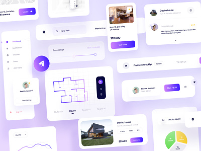 Real State Component 🏠 app ui app ui design chart component components graphs hotel light location map minimal profiles real state real state components real state website renting search ui uiux ux