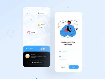 Pet it 🐱 Online pet store animals cats clean clinic concept dogs minimal pet pet adopt pet adoption pet app pet care pet shop pet store pets petshop puppy ui ux