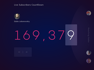Live Countdown For Dribbble Subscribers 014 adobe xd bright colors countdown countdown timer daily 100 daily 100 challenge daily challange daily ui dribbble daily ui inspiration desiginspiration dribbble ingridable interaction design interface design landing page design ui