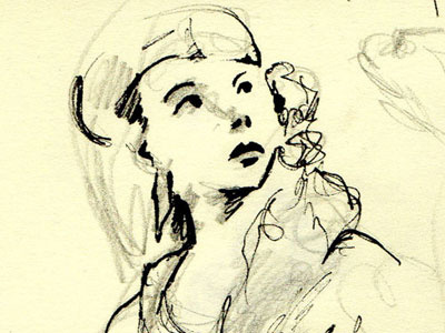 Art Deco Initial Sketch art black drawing eyes face hair ink line lips pencil sketch study woman