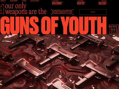 Guns of youth 3d animation branding graphic design guns motion graphics typography ui