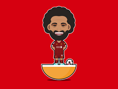 Mohamed Salah Subbuteo character design flat football icon illustration illustrator lfc liverpool logo mo salah shapes soccer vector