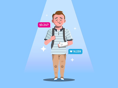 All we see is sky for forever ai blue broadway character character design dear evan hansen deh design evan flat icon illustration illustrator musicals new york outline series simple stage vector