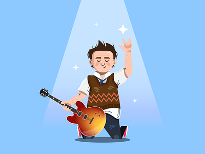 Stick it to the man adobe alex brightman band broadway character design flat icon illustration illustrator jack black music musical outline school school of rock shapes show simple vector