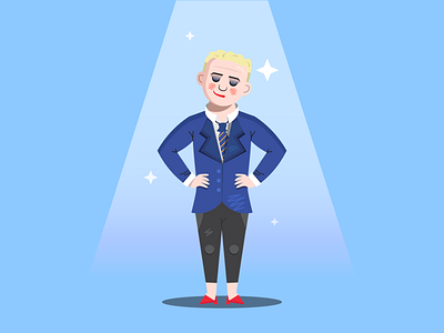 I'm gonna be the one 2d ai blue broadway character design flat graphic design illustration illustrator jamie music musical series shapes simple spotlight vector