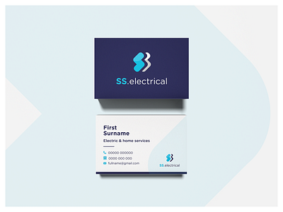 SS.Electrical Business Cards 2d adobe illustrator ai background blue bolt branding business cards colour palette design electricity icon illustration lightning bolt logo outline shape simple typogaphy vector