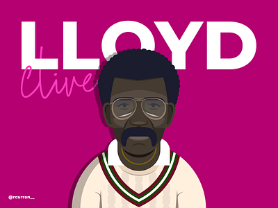 Clive Lloyd #2 ball character cricket design flat geometric gloves icon illustration illustrator legend script shapes simple sport type vector