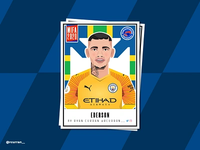 MIFA 2020 Ederson 2020 bpl brazil character ederson football gk goalkeeper illustration illustrator man city manchester city mcfc premier league simple soccer sticker vector