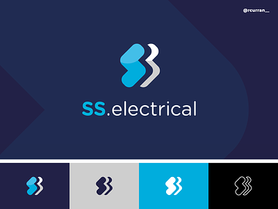 SS.Electrical Branding ai blue bolt bolt logo brand brand identity brand logo design electricity icon icon set illustration lightning bolt logo outline shapes simple style guide typography vector