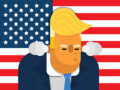 An angry Trump! 2d ai angry art design donald donaldtrump election flat fun icon illustration illustrator orange president republican simple sketch trump vector