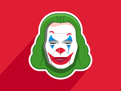 Joker batman character clown comic dc design film flat icon illustration joaquin phoenix joker joker movie laugh movie simple smile superhero vector villain
