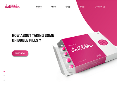 Dribbble Pills Shop Landing Page dailyui debut debutshot dribbble landing page pills shop ui ux website design