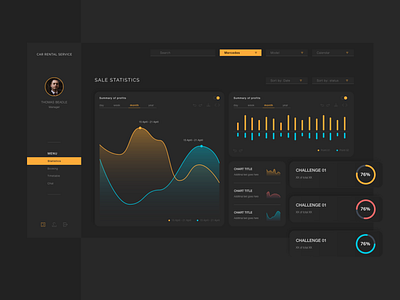 Dashboard for Car Rental System - statistics