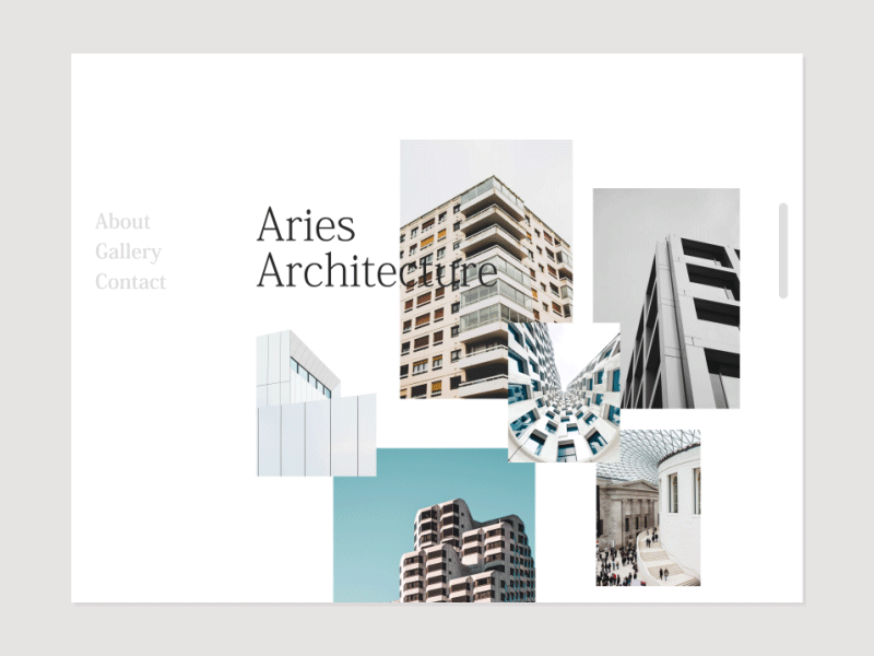 Aries Architecture Website Gallery animation app branding clean design icon identity illustration ios lettering logo minimal mobile type typography ui ux vector web website