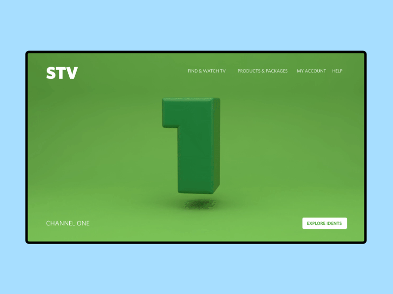 STV Ident - Hero Image 3D Animation 4d animation branding design identity minimal mobile ui ux web website