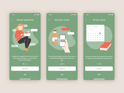 Allergy App Part 2 app design illustration ui vector