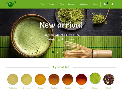 Green Tea - E-commerce branding dailyui 012 design landing page logo ui ux vector web