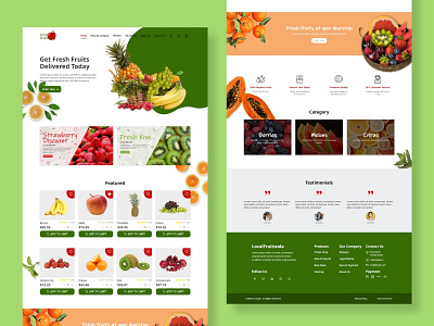 LocalFruitwala E-commerce website adobe xd ecommerce food fruits landing page photoshop ui ui ux ui design ux design