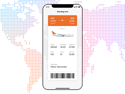 Boarding card air ticket airplane boarding card flight klimenkoweb mobile ui ux viktor klimenko viktor klymenko