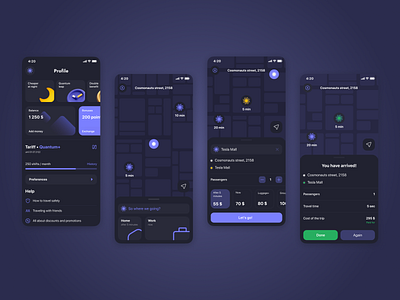 Teleportation app concept #2 app booking challenge concept dark future futuristic interface ios app map minimal mobile mobile app mobile ui purple teleportation travel trip ui ux