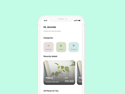 Plants For You illustration ui ux