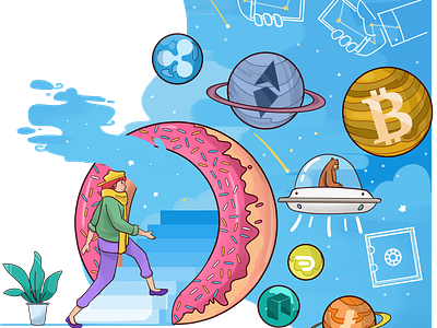 Donut Entry Crytpo Space design illustration web illustration