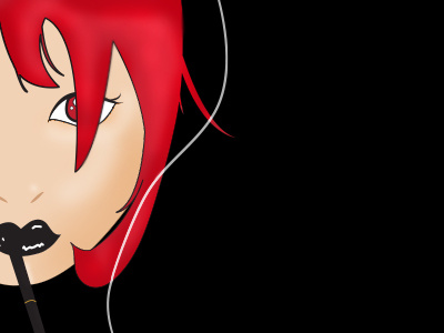 Hey Girl character cigarette girl illustration redhead wip