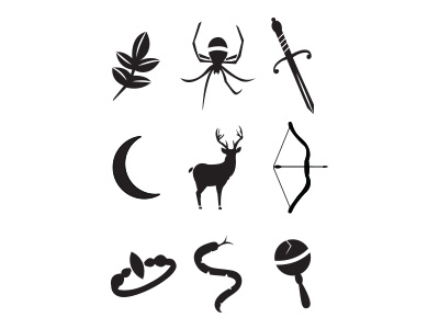 Wrath of the goddesses icon set